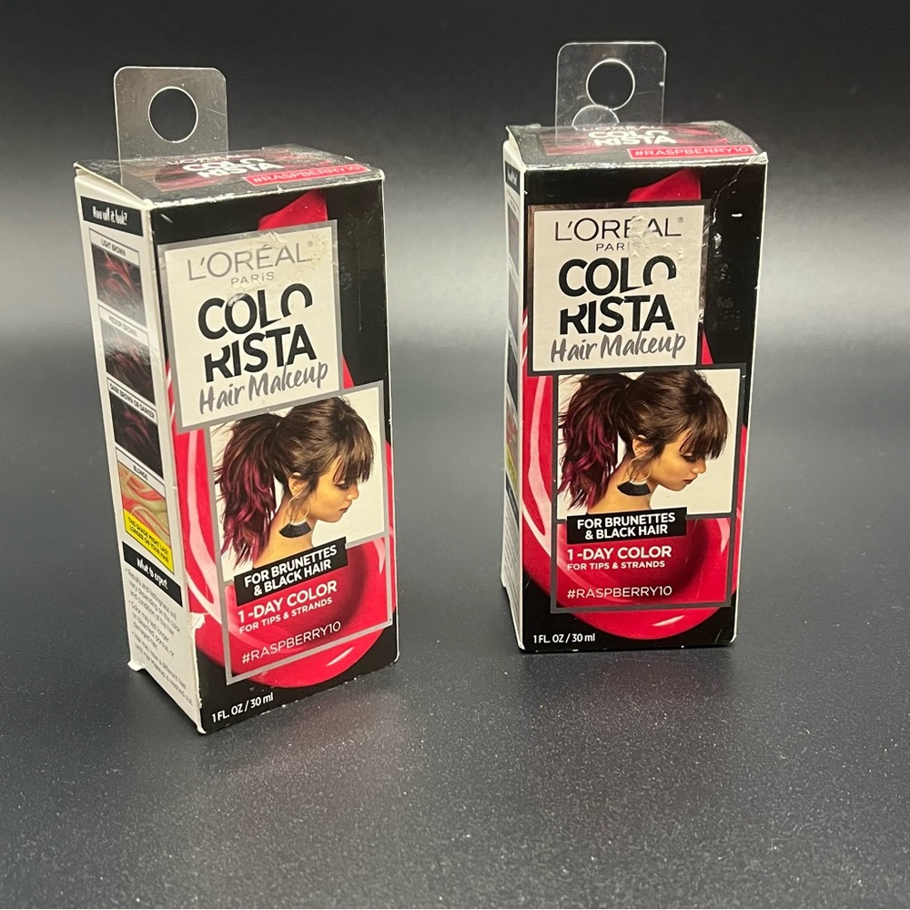 L’Oréal Colorista Hair Make Up 2 Boxes Raspberry10 Red Temporary 1 Day Color New